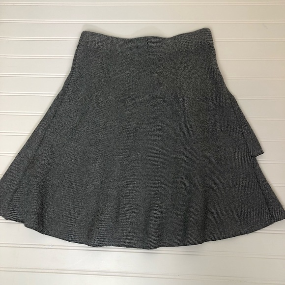 Zara Basic Collection  Gray Double Layer Flare Skirt Size Small - Picture 3 of 4